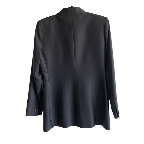 YSL YVES SAINT LAURENT Vintage Wool Double Breasted Blazer Black 10 - Picture 7 of 12